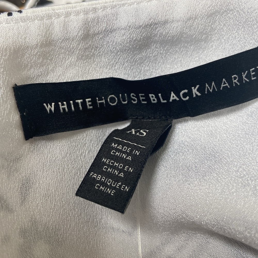White House Black Market Black and White Ruffled Tiered Sundress sz XS nwt - Picture 6 of 10
